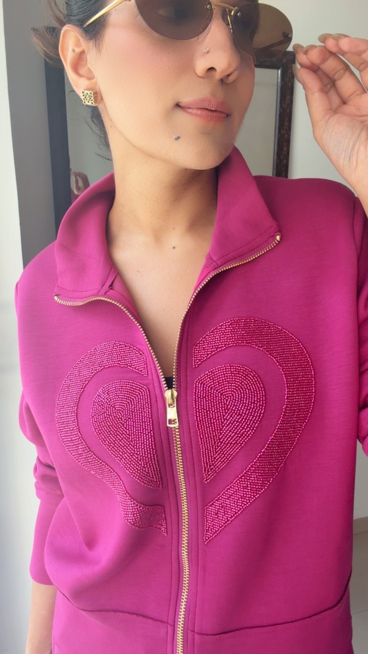 Heart Cutwork Fall Lounge Set