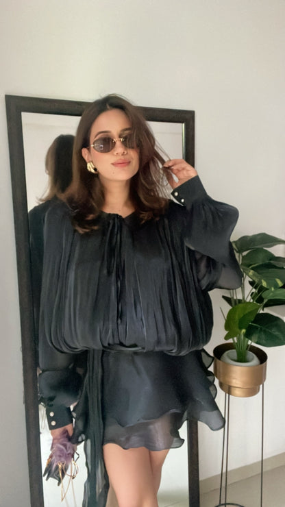 Draped High Sheen Dress
