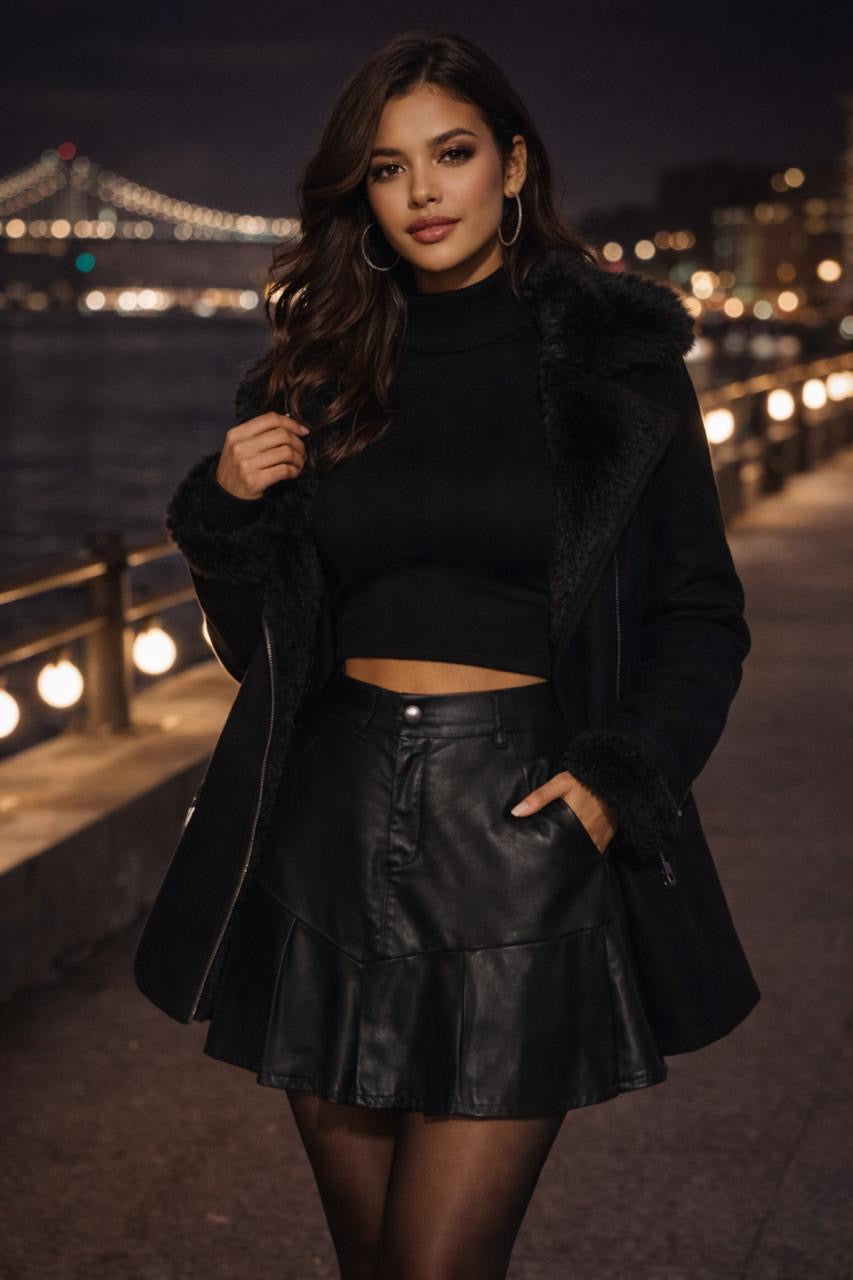Faux Leather Fall Skirt