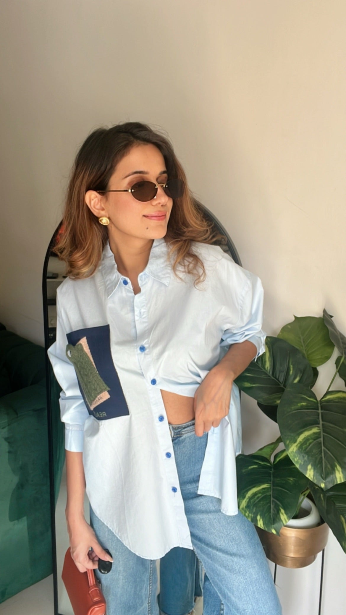 Knit Pocket Poplin Shirt
