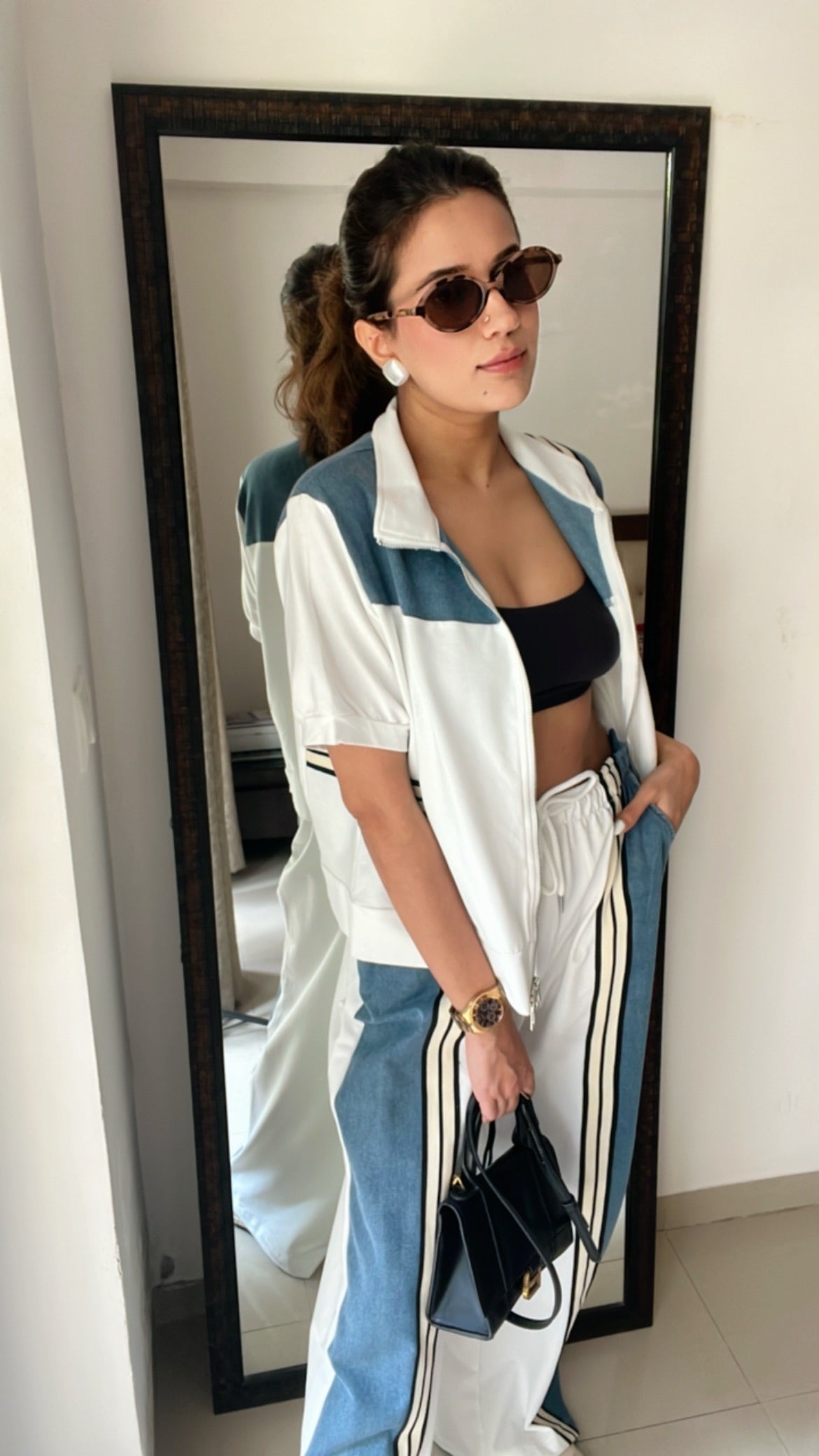 Denim contrast Chic Lounge Set