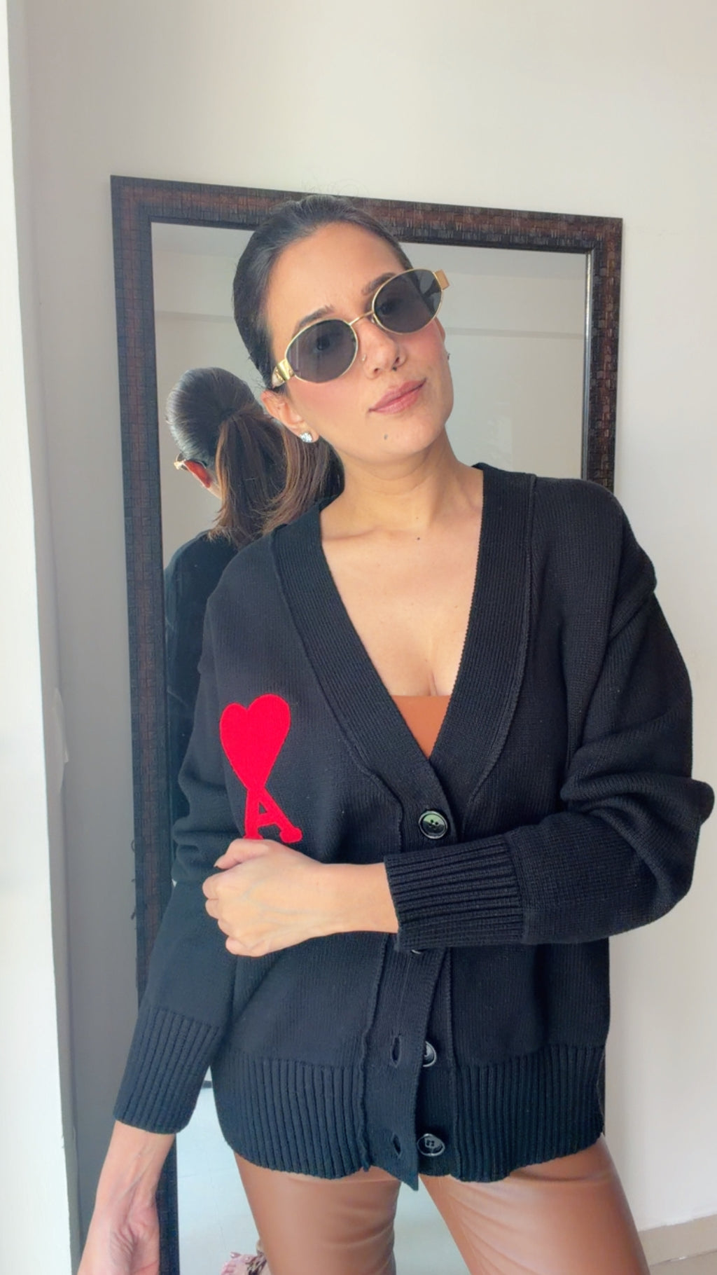 Heart Ribbed Fall Cardigan