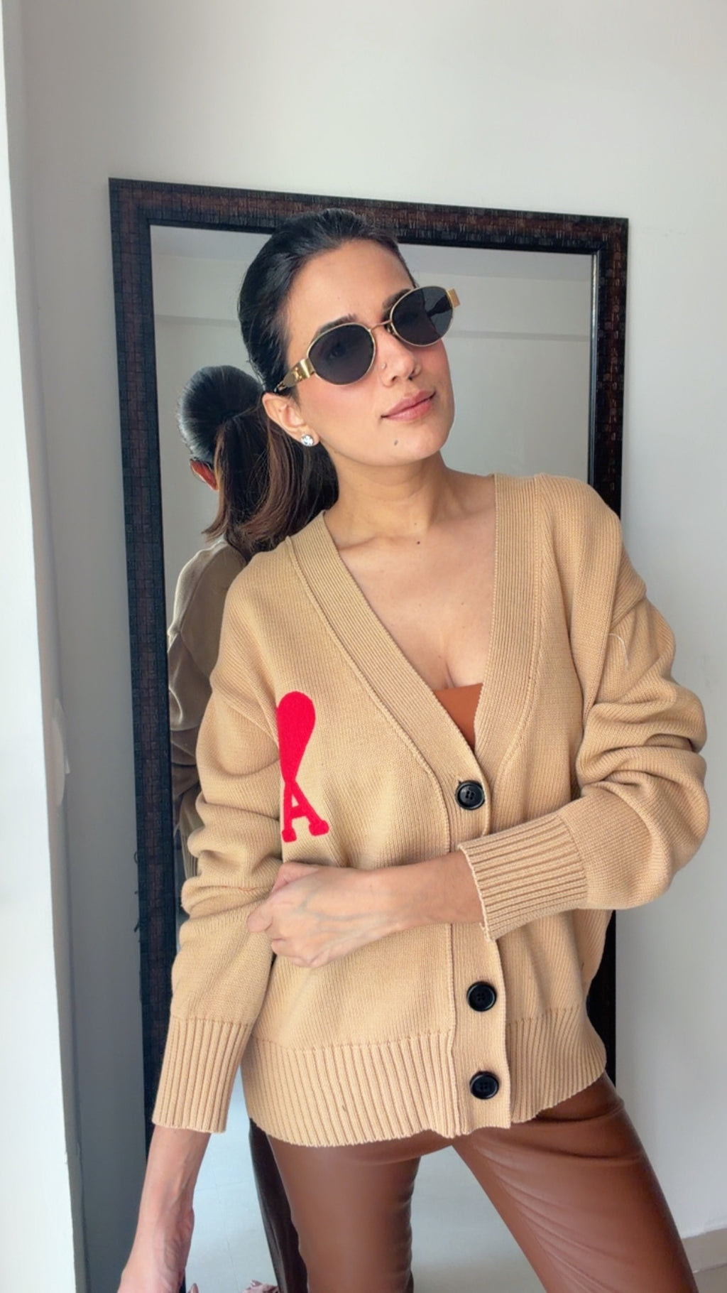 Heart Ribbed Fall Cardigan