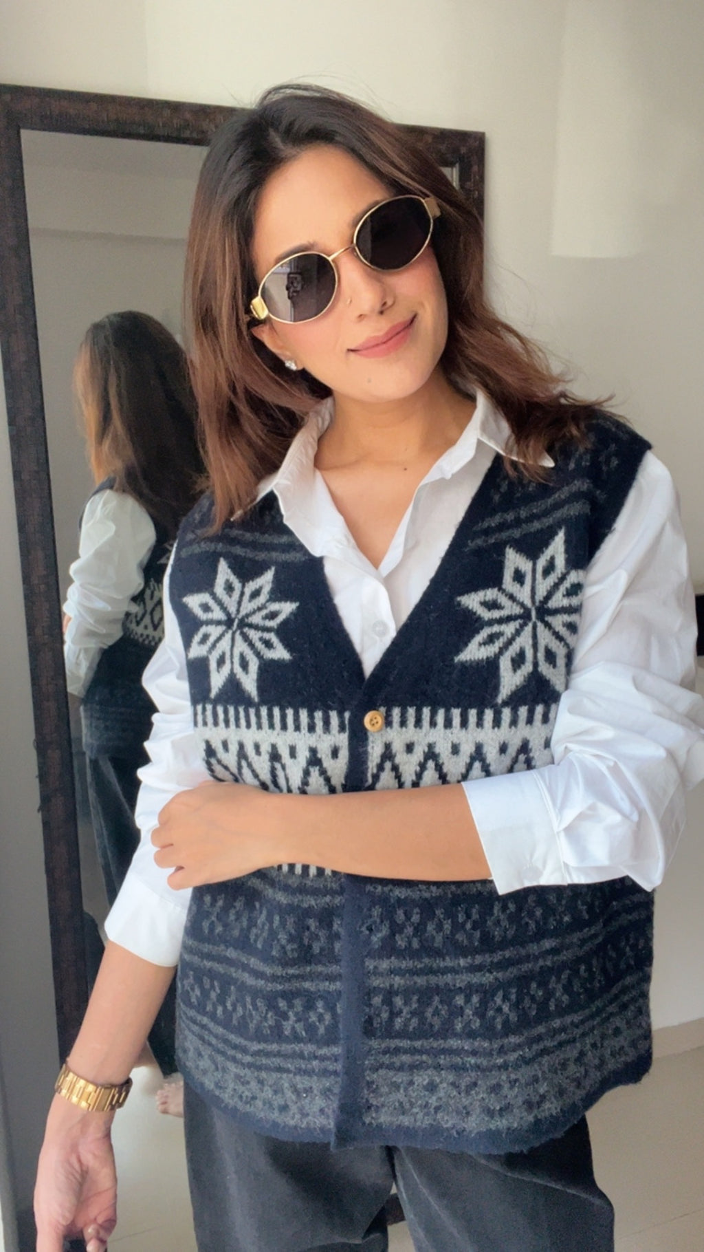 Buttoned Knit Fall Vest