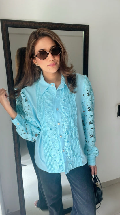 Jane Crochet Poplin Shirt
