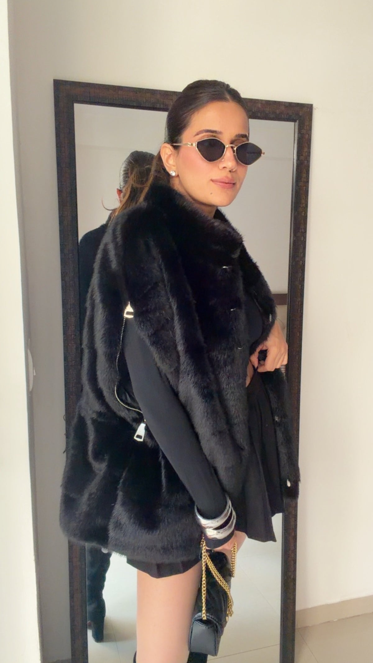 Luxe Fall Faux Fur Oversized Sleeveless Jacket