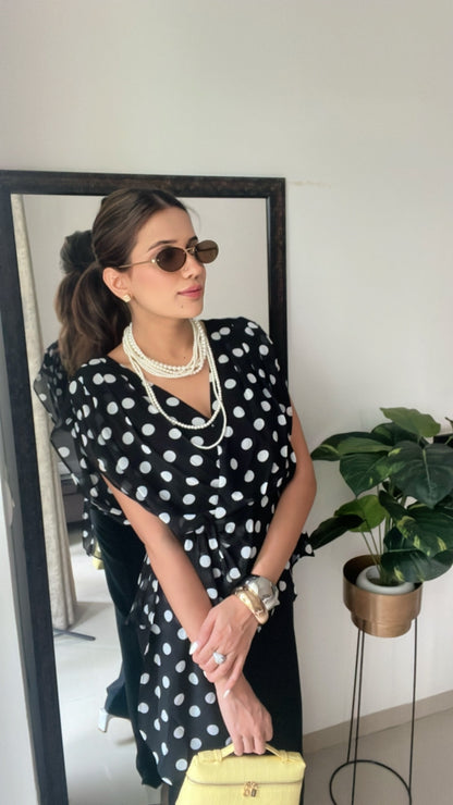 Polka Dot Drape Top