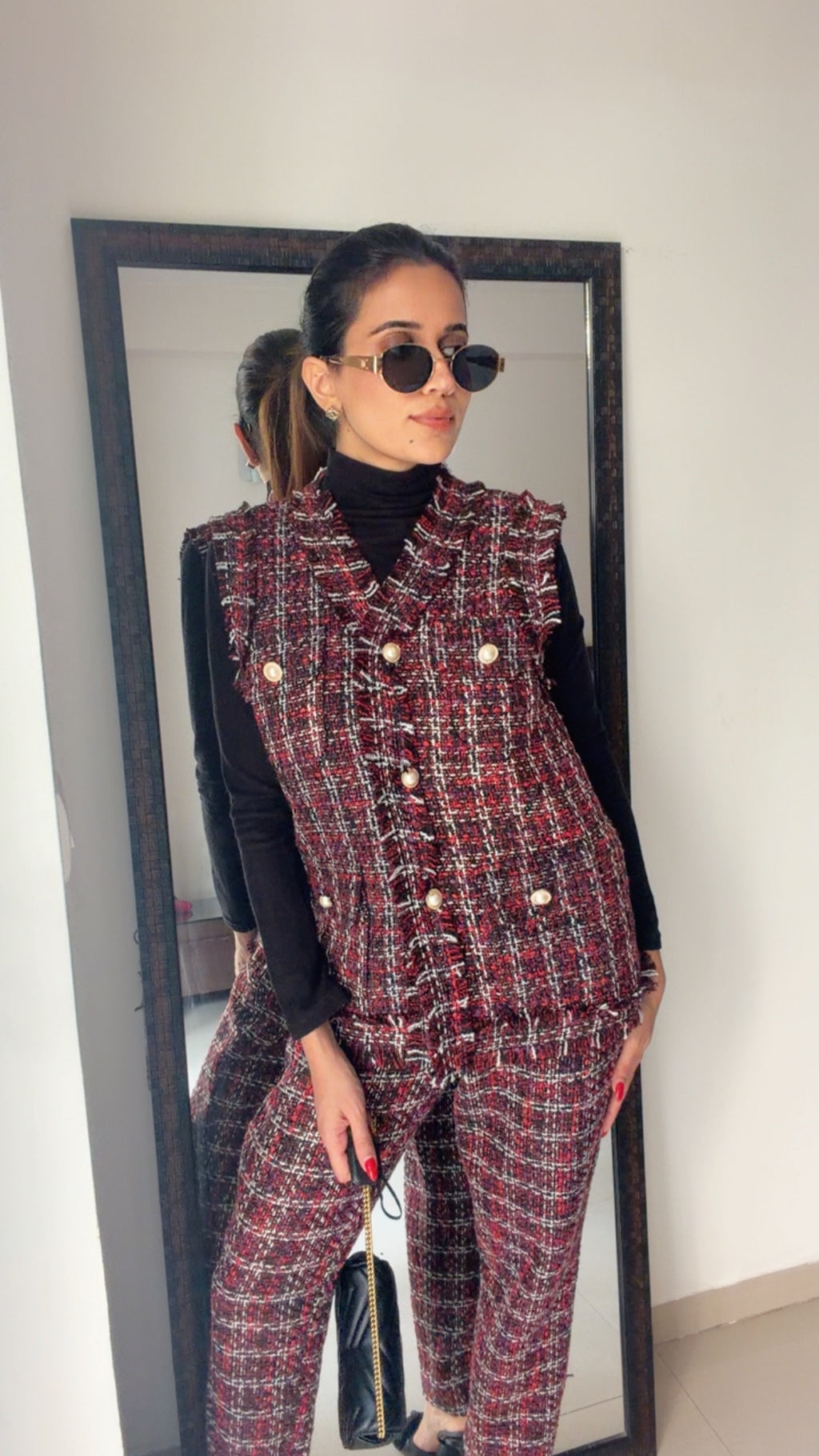 Plaid Tweed Fall Co-ord Set