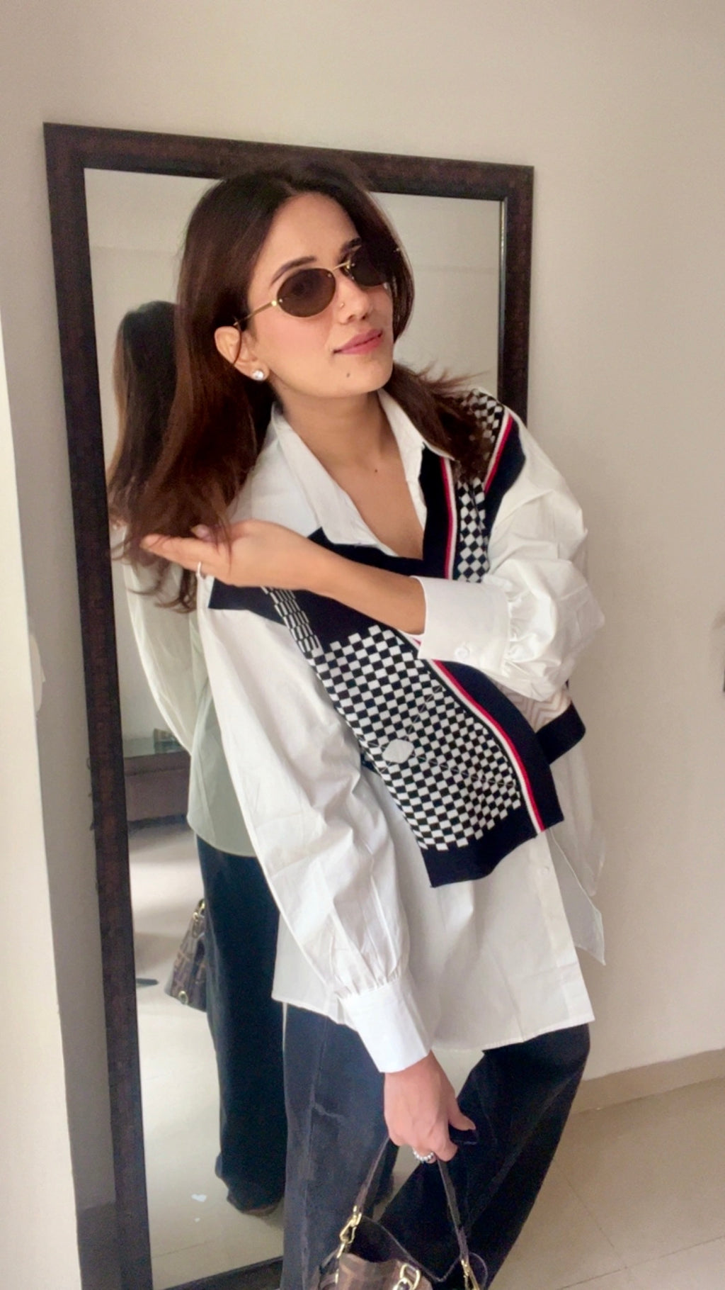 Knit Vest Poplin Fall Shirt