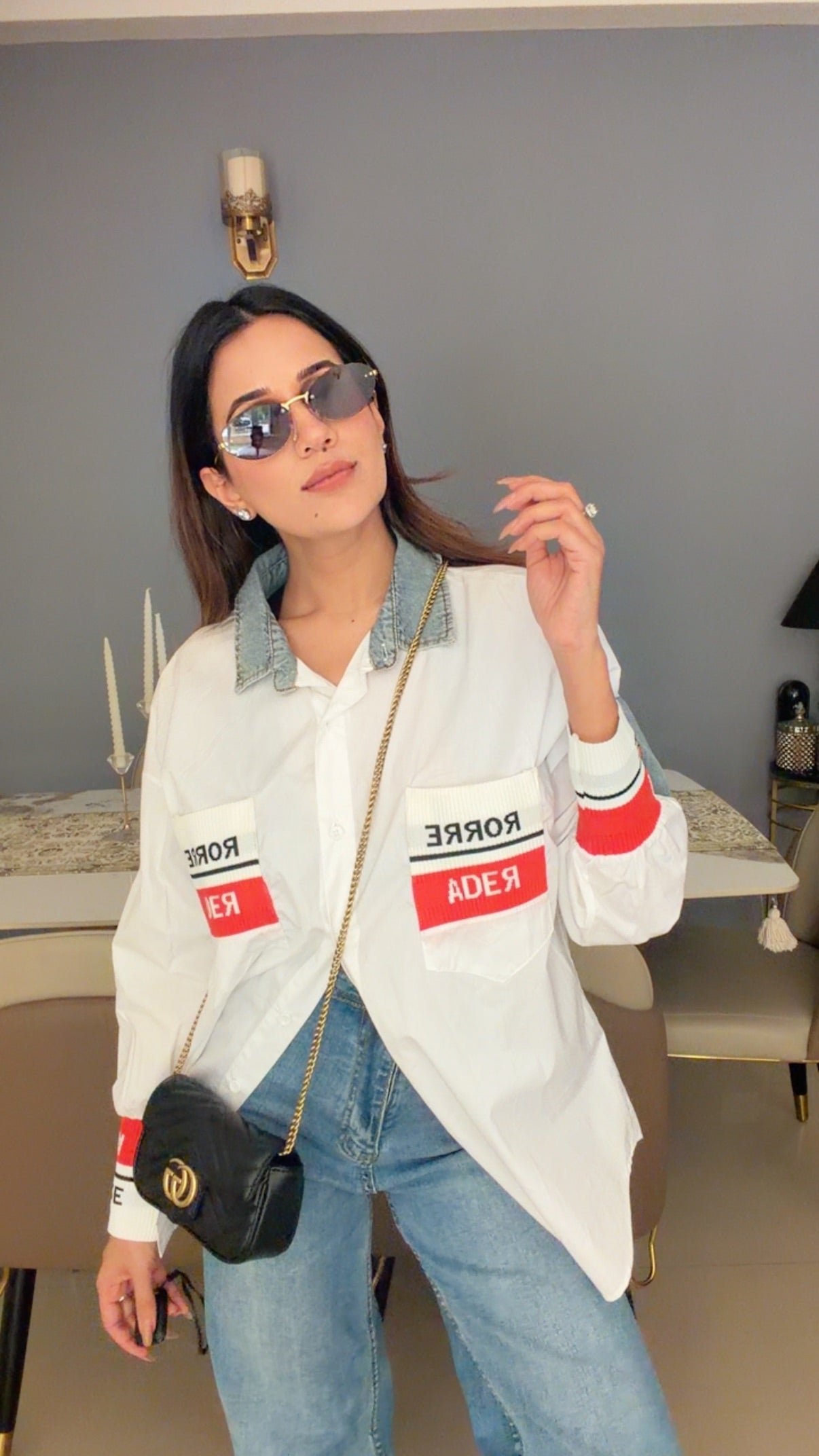 Classic White Detailed Poplin Shirt
