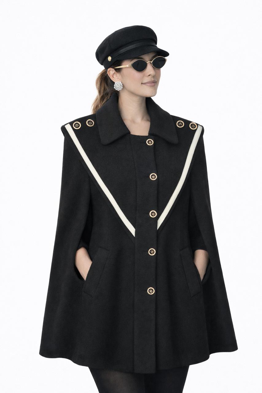 Cape Buttons Classic Fall Buttoned Cape – Closet Affair by Priyanka Ahuja