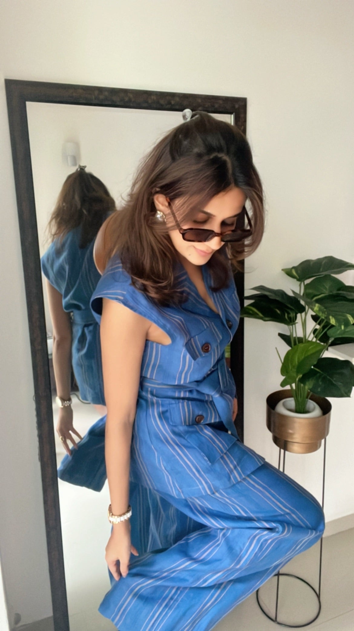 Linen Pinstripe Co-ord Set