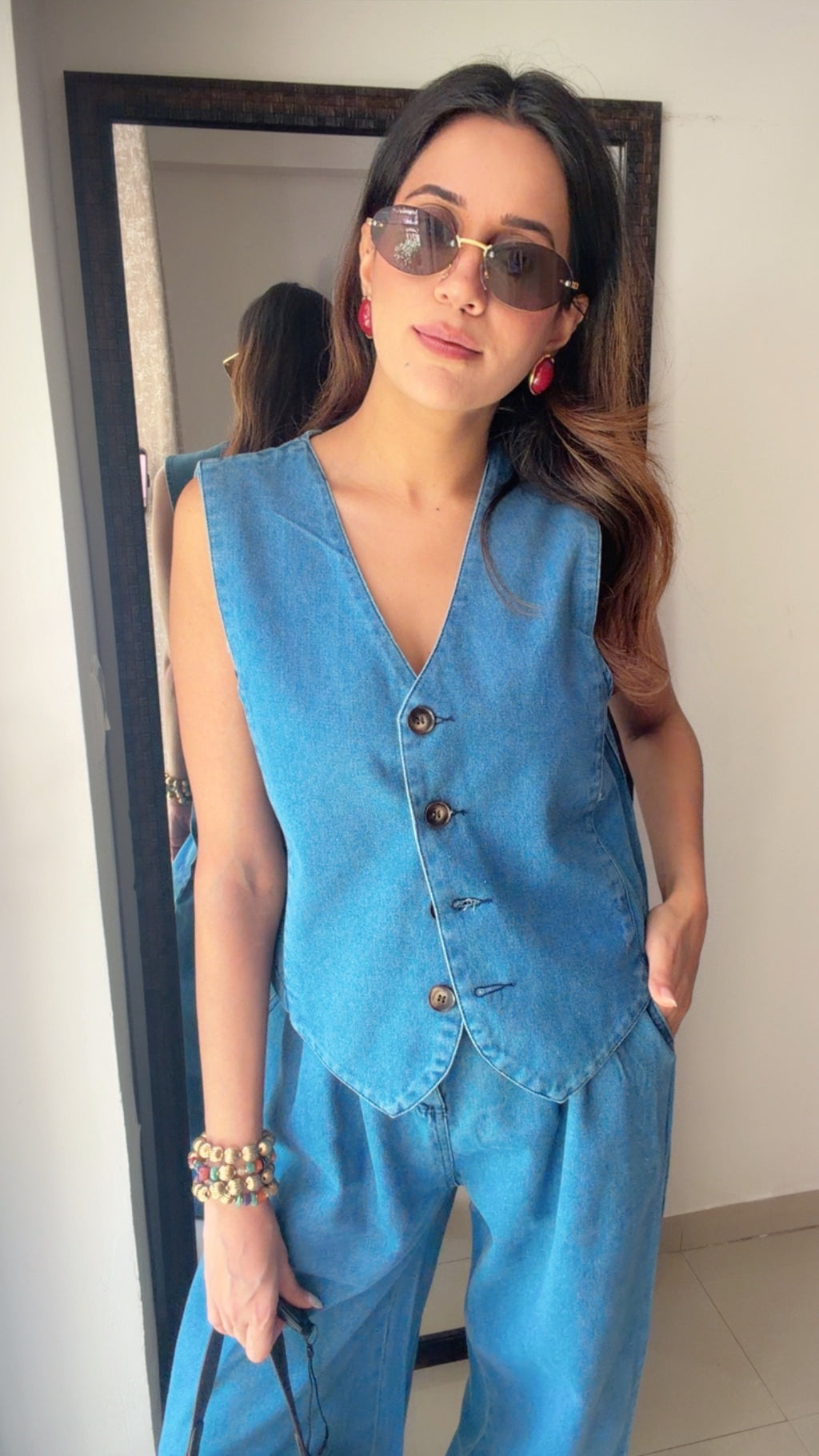 Vest Inspo Denim Co-ord Set