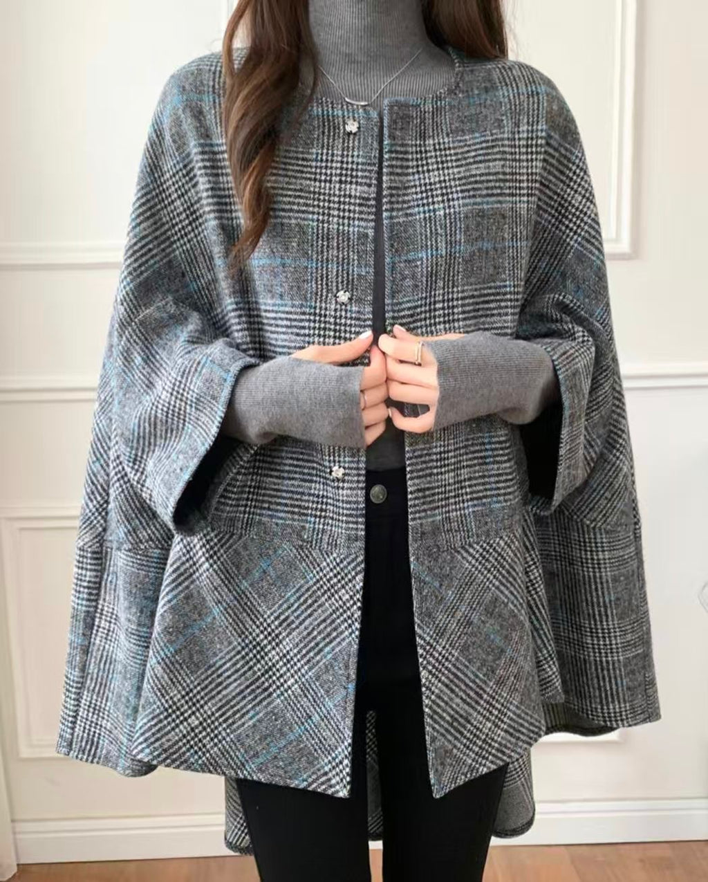 Plaid Cape Inspo Fall Jacket