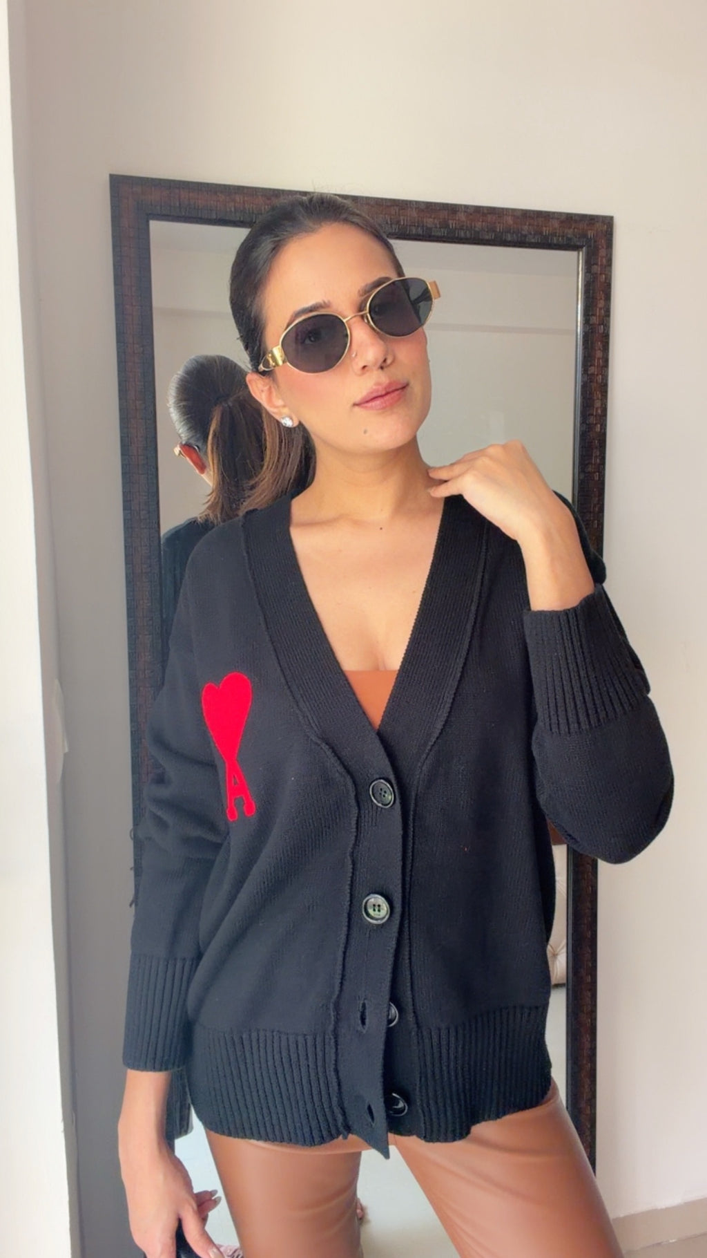 Heart Ribbed Fall Cardigan