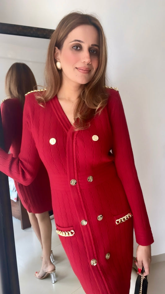 Khole Ribbed Knit Fall Dress