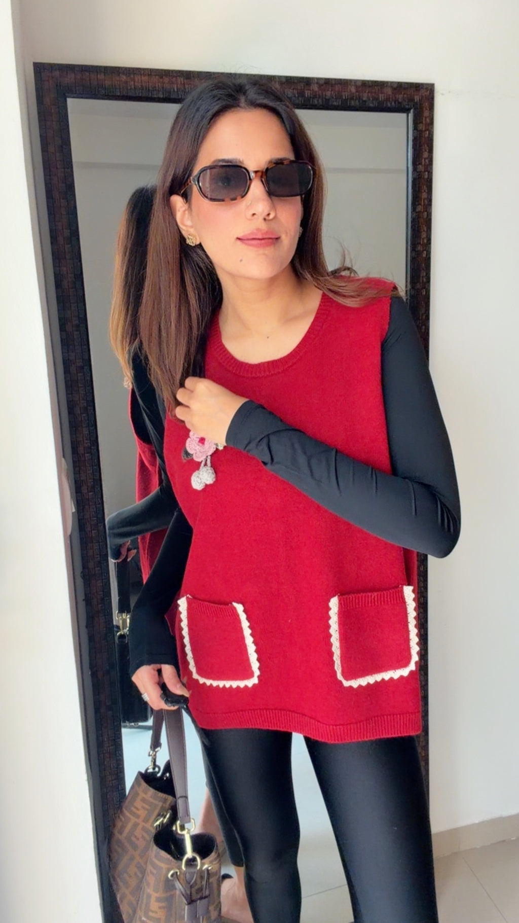 Buttoned Knit Fall Vest