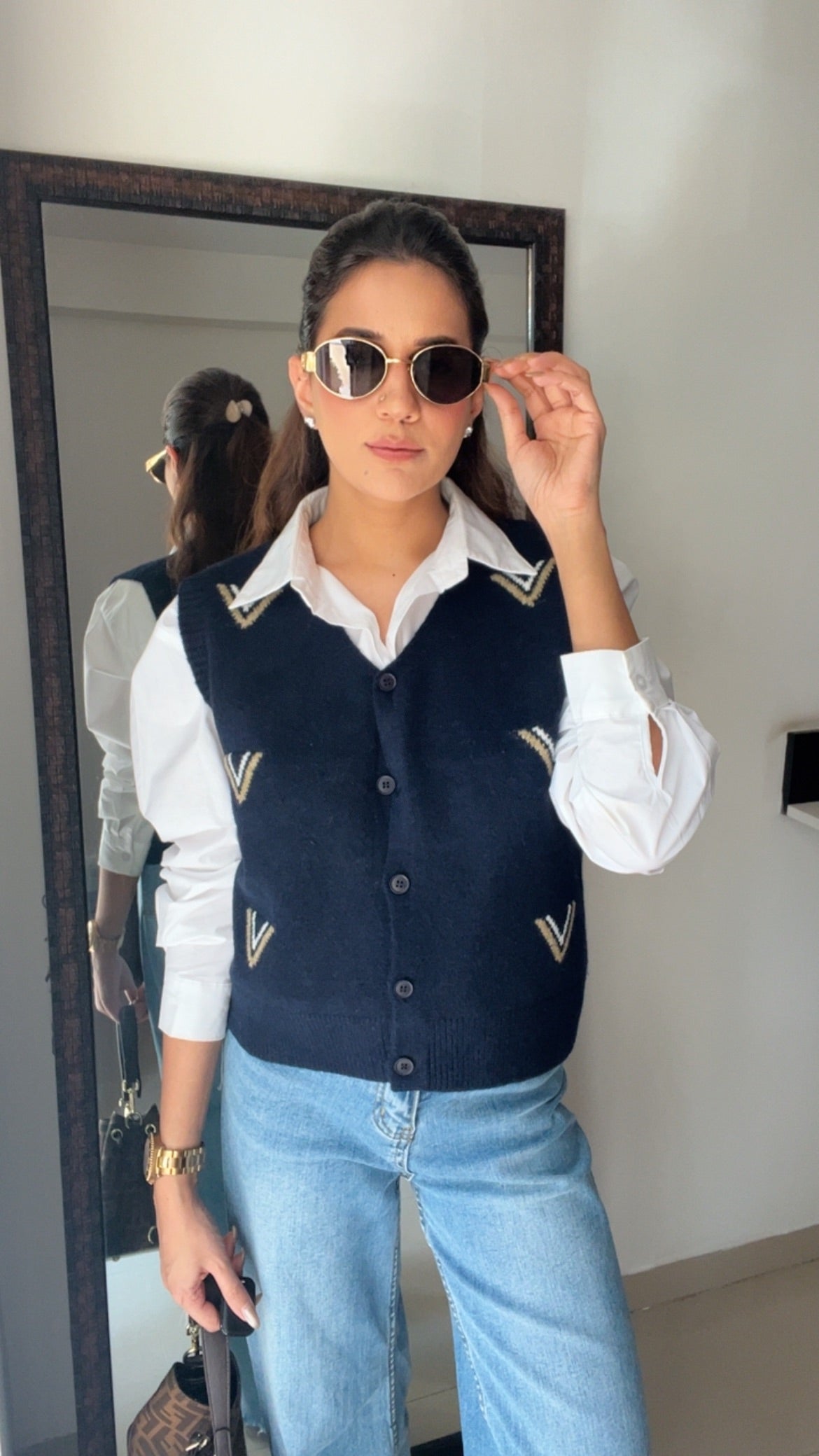 Buttoned Knit Fall Vest