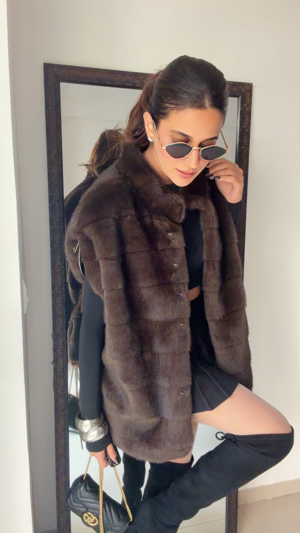 Luxe Fall Faux Fur Oversized Sleeveless Jacket