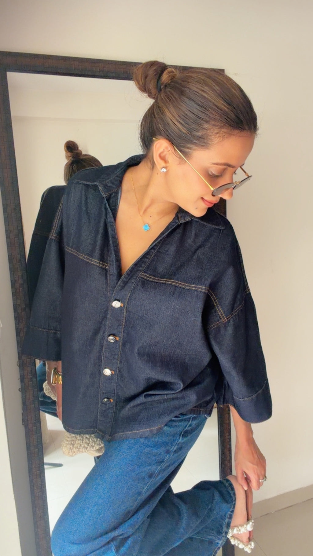 Buttoned Classic Denim Shirt
