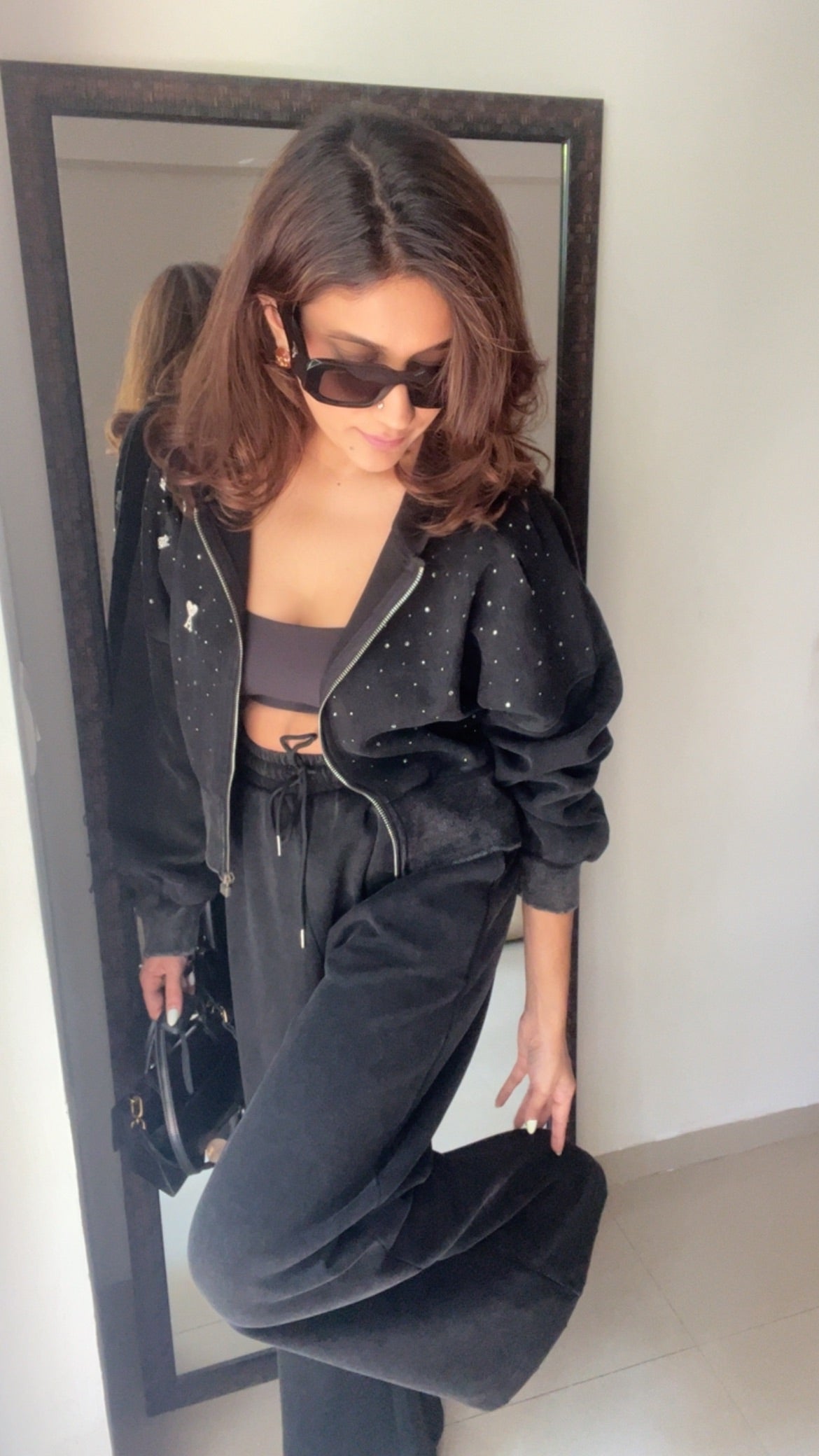 Ribbed Studded Lounge Set