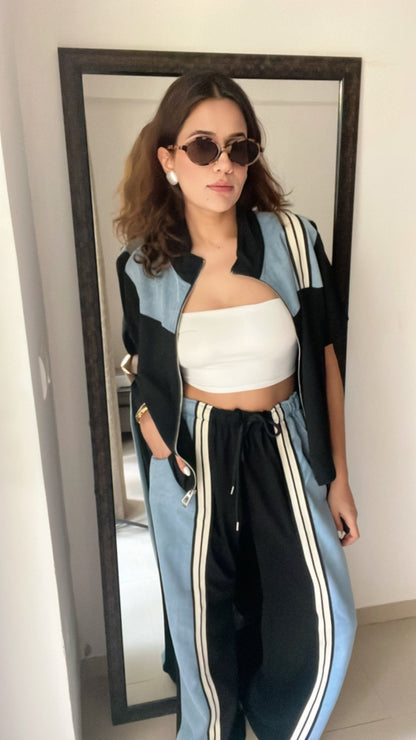Denim contrast Chic Lounge Set