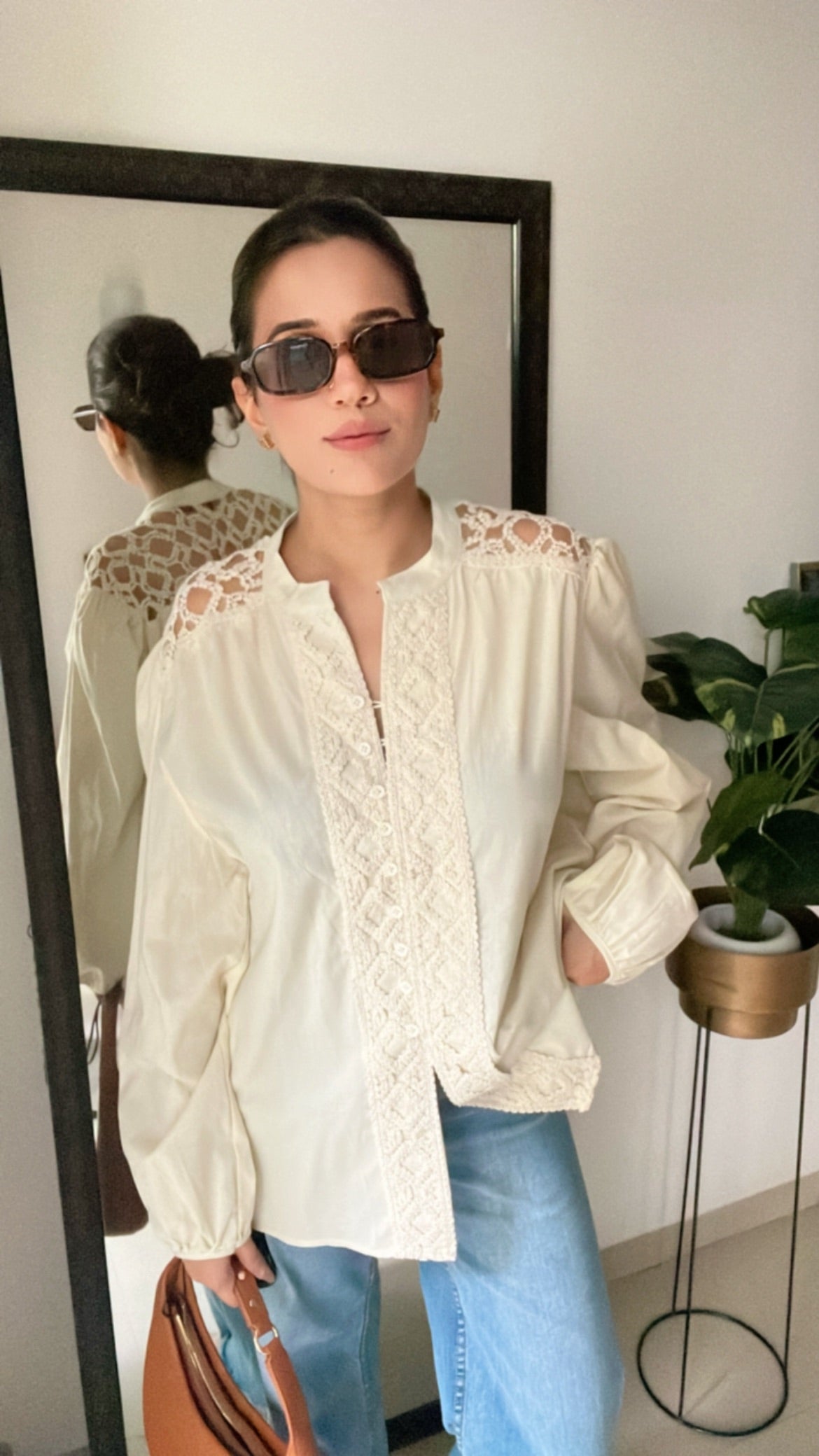 Cut work Lace Poplin Top