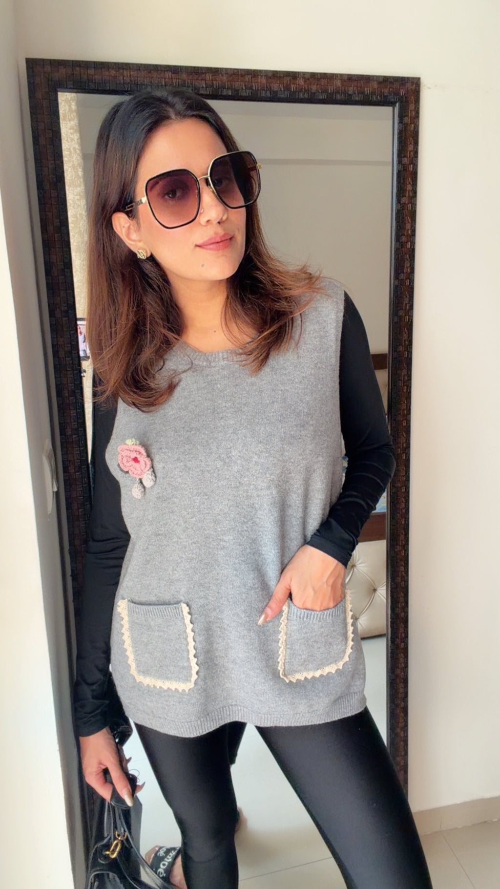 Buttoned Knit Fall Vest