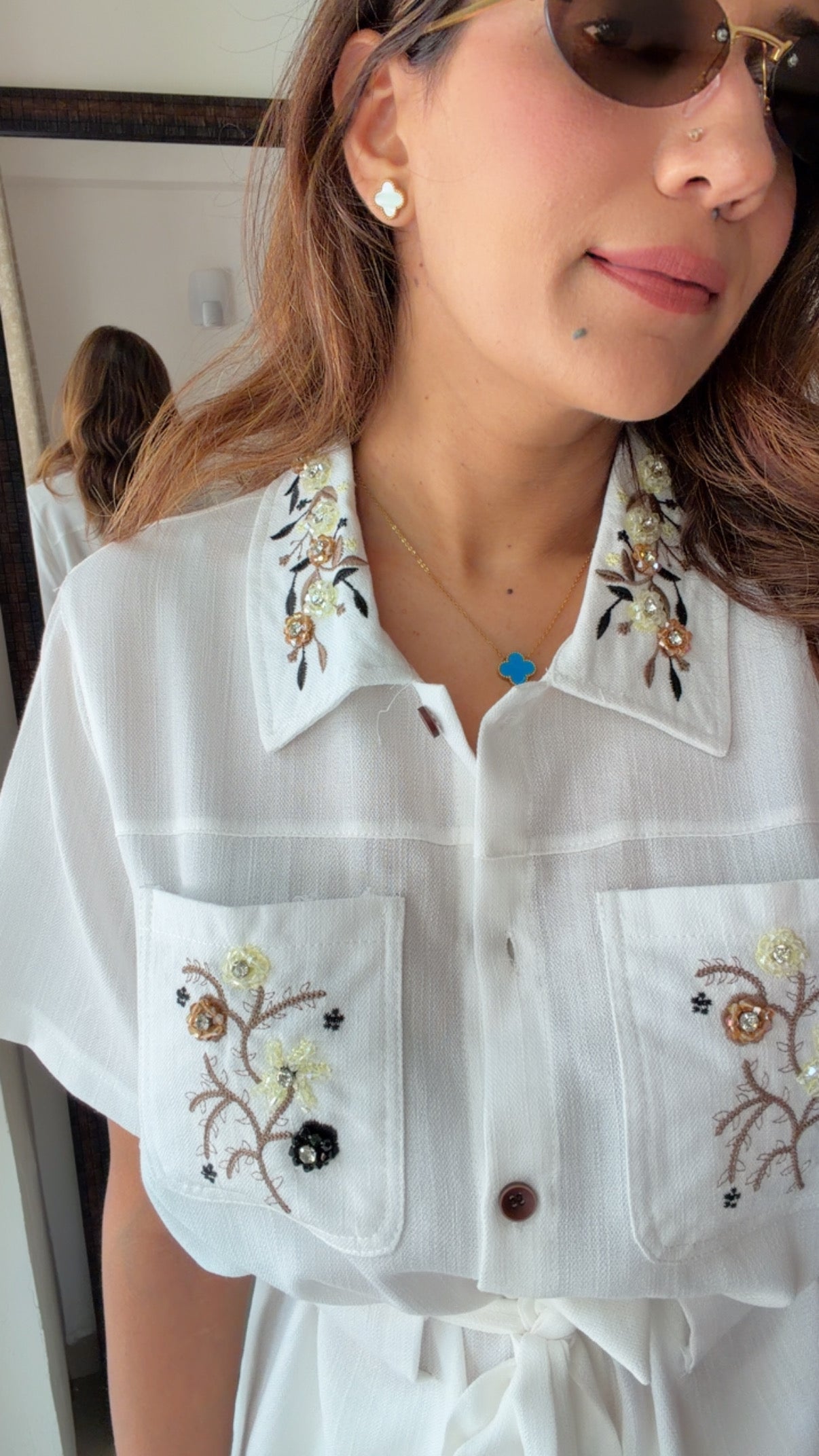 Embroidered Linen Co-ord Set