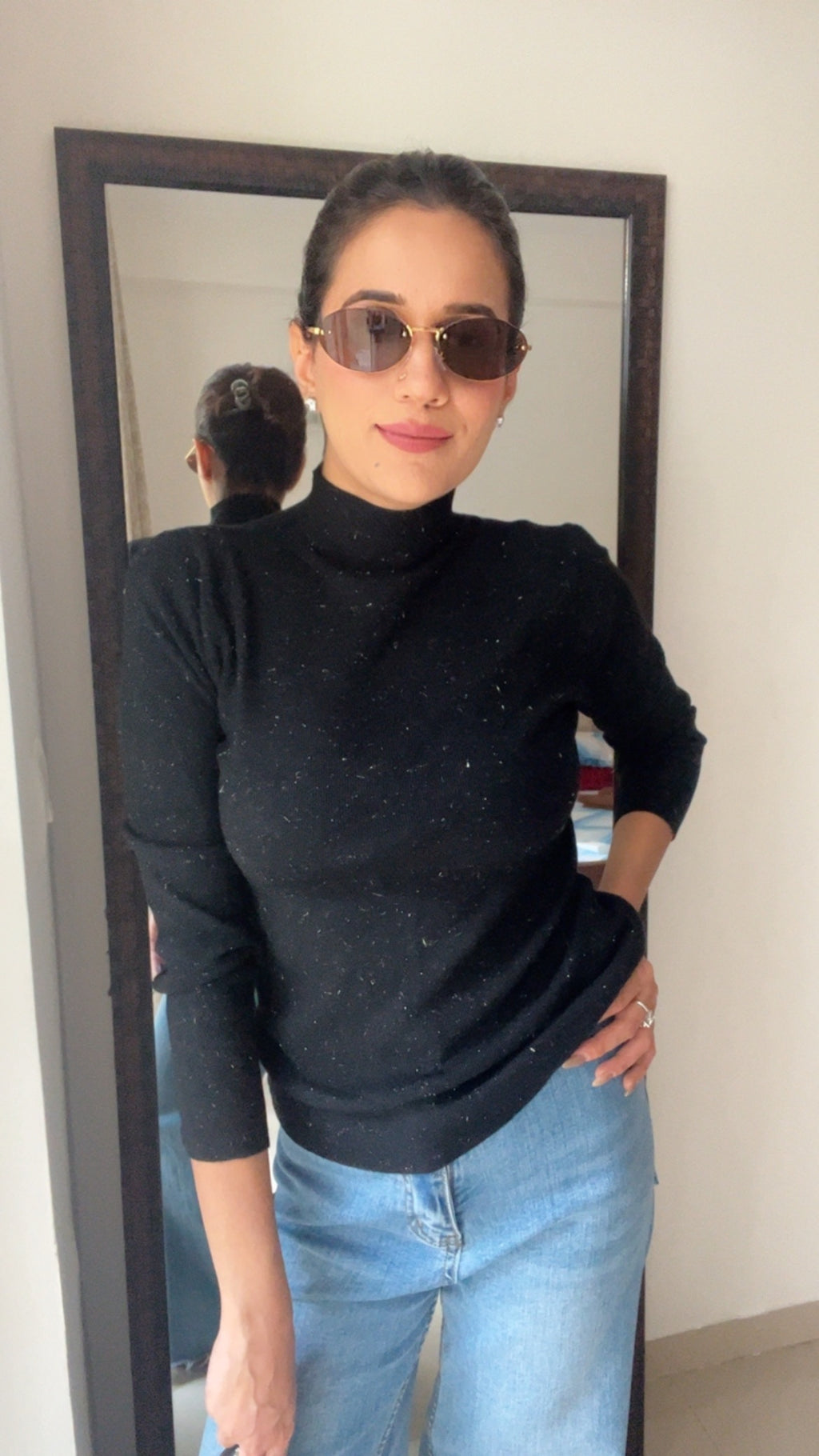 Polo Neck Layered Fall Top