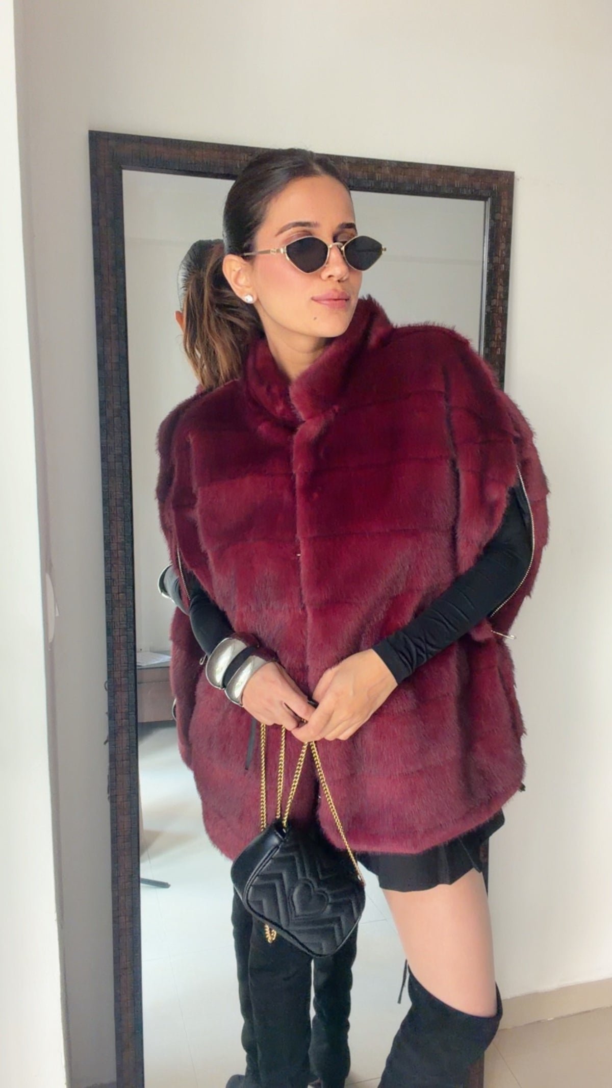 Luxe Fall Faux Fur Oversized Sleeveless Jacket