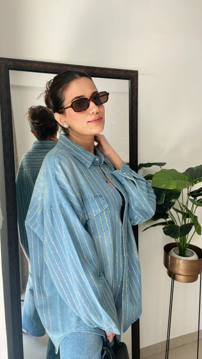 Swarovski Studded Denim shirt