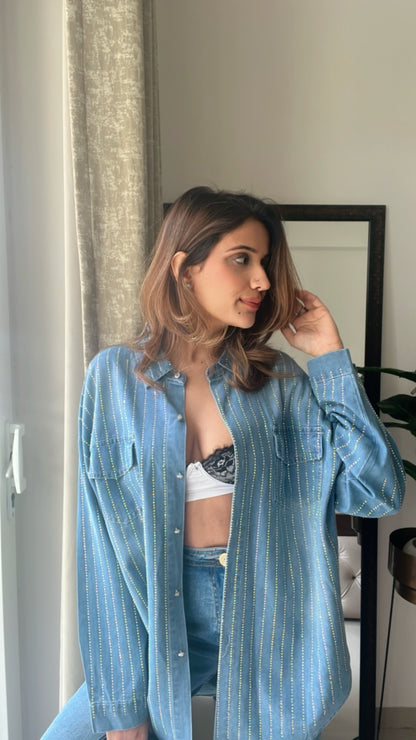 Swarovski Embedded Denim Shirt