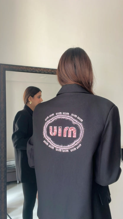 Pink Embellished Box Fall Coat