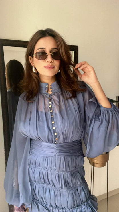 Buttoned Rouge Dress