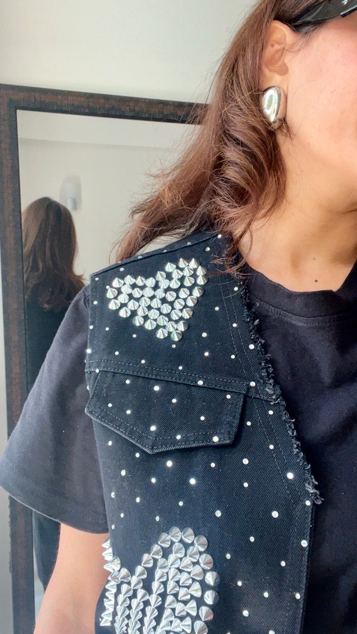 Rivet Heart Denim Fall Vest