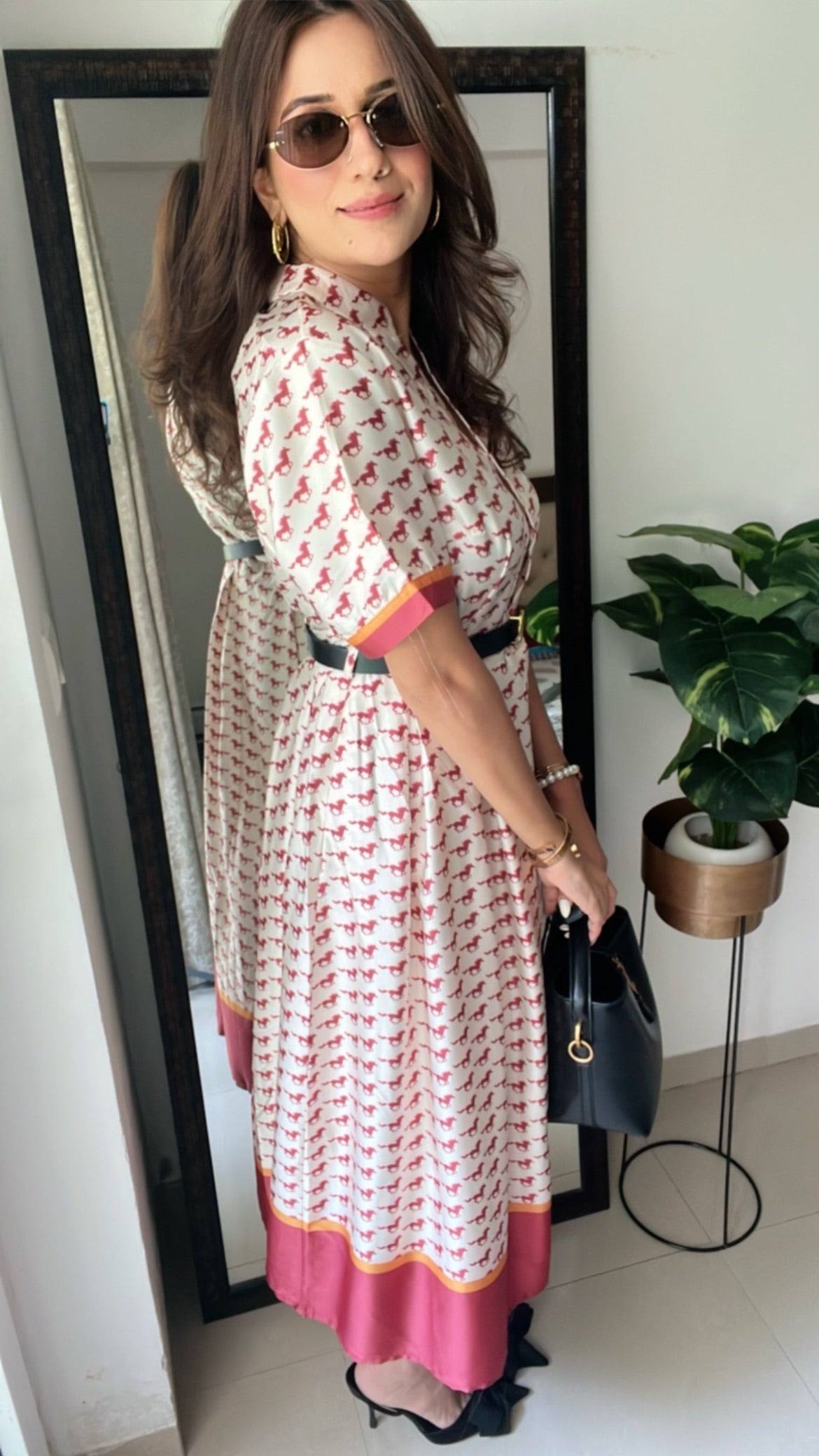 Horse Printed Vintage Dress