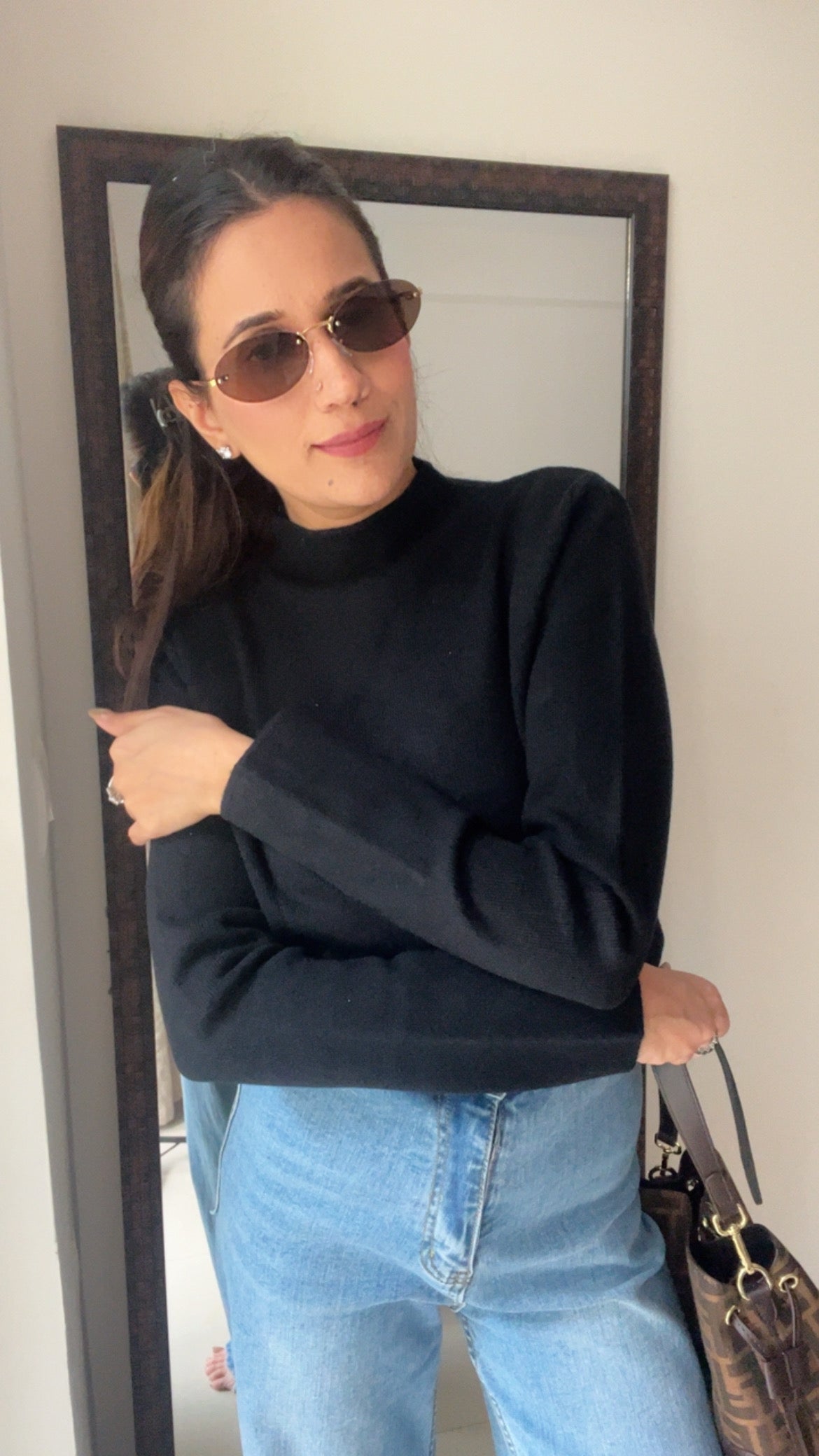 Knitted Cozy Polo Neck Layered Fall Top