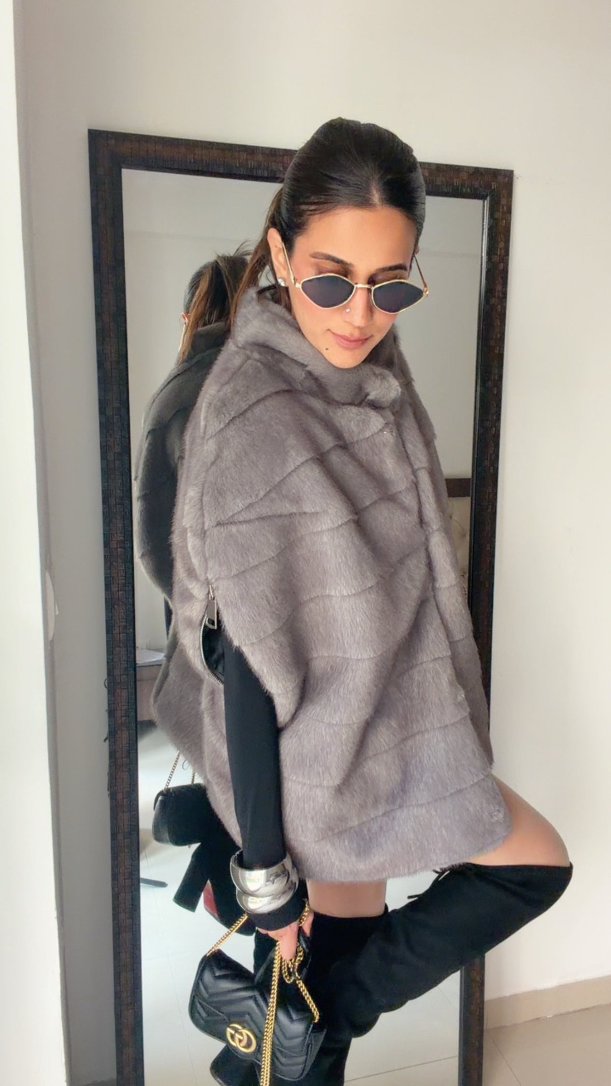 Luxe Fall Faux Fur Oversized Sleeveless Jacket
