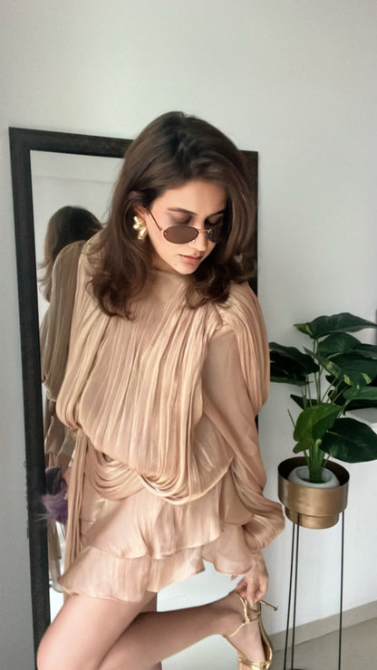 Draped High Sheen Dress