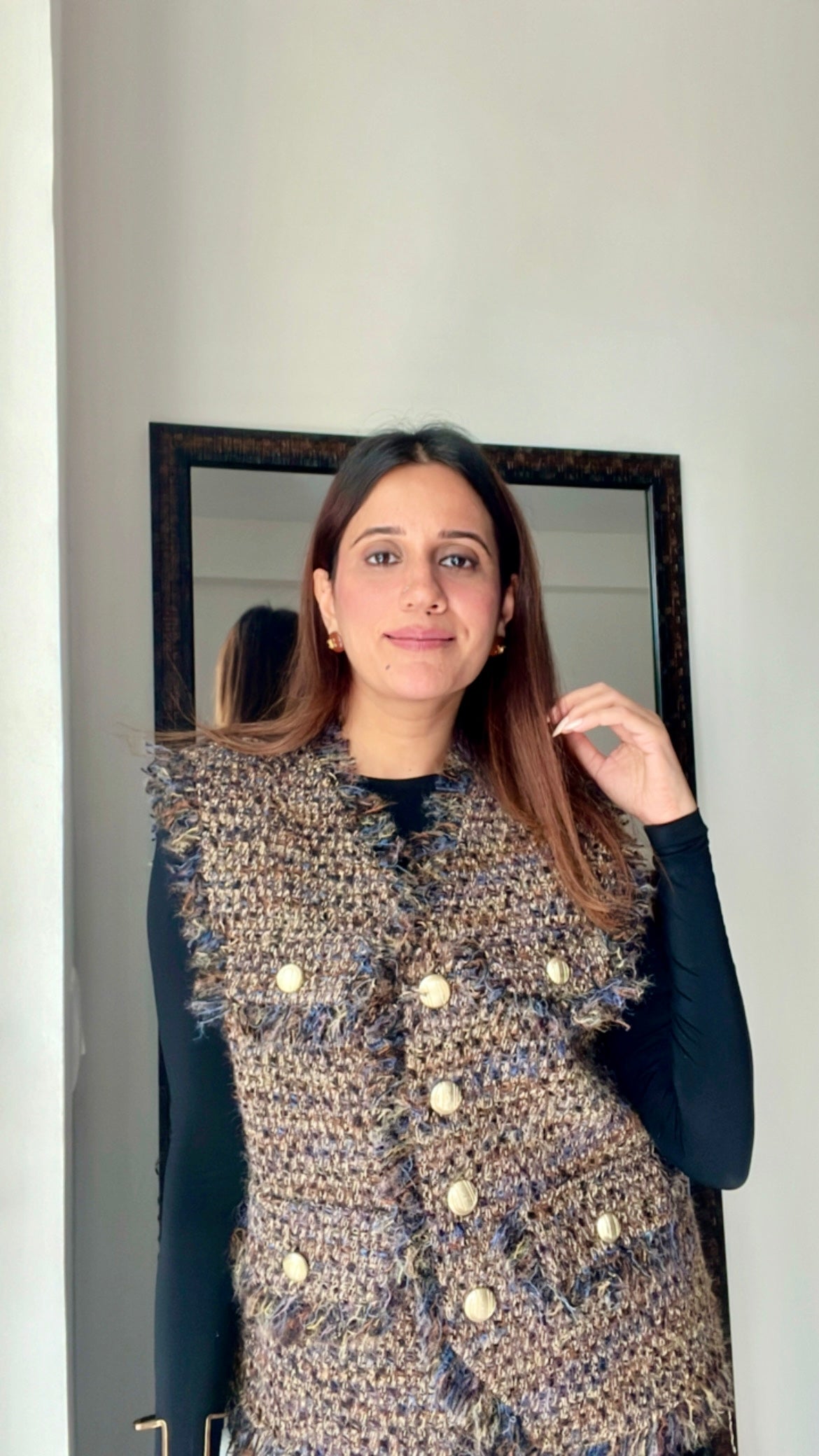 Ribbed Tweed Fall Vest