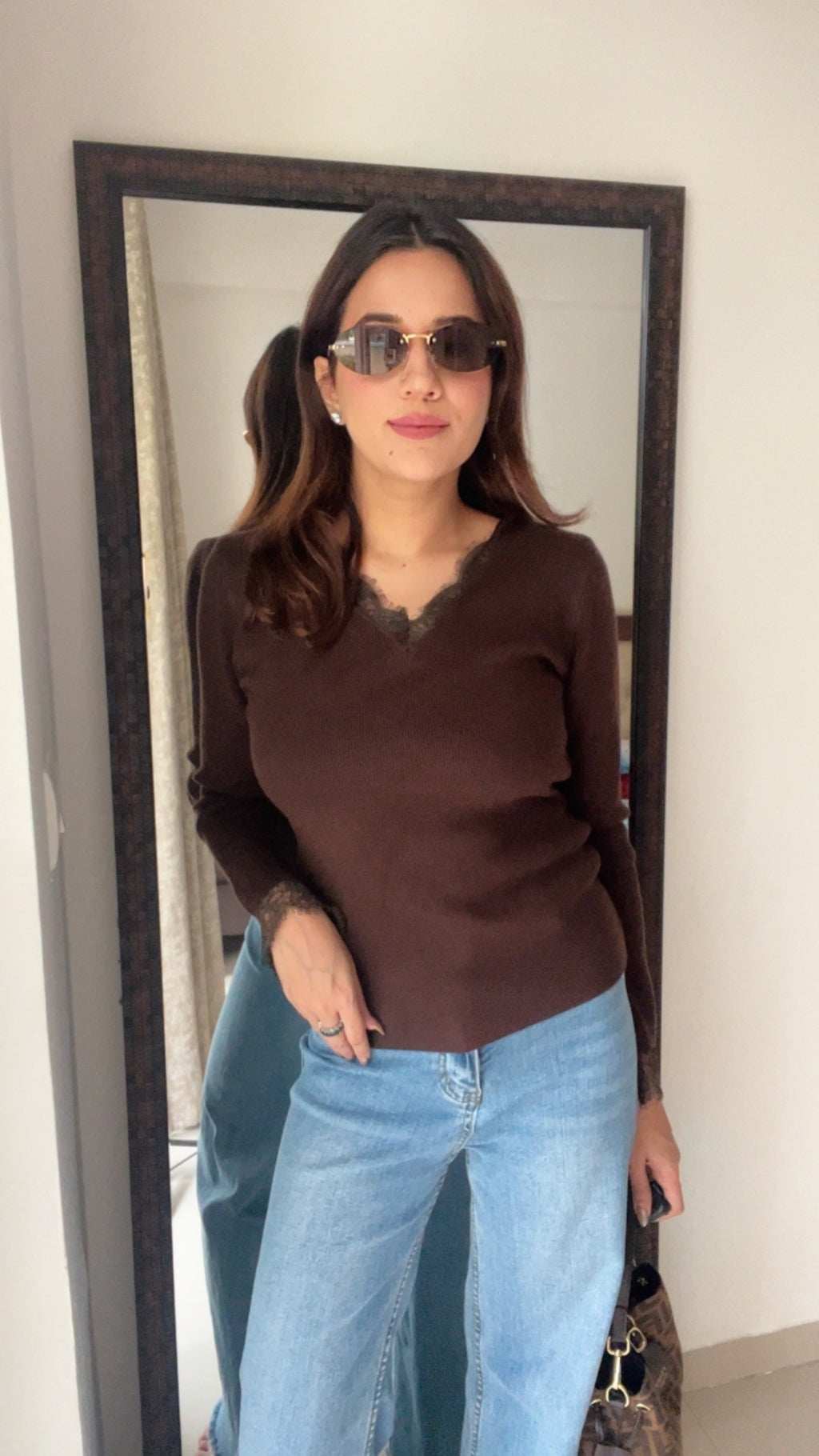 Ribbed Lace Detailed Fall Layered Top