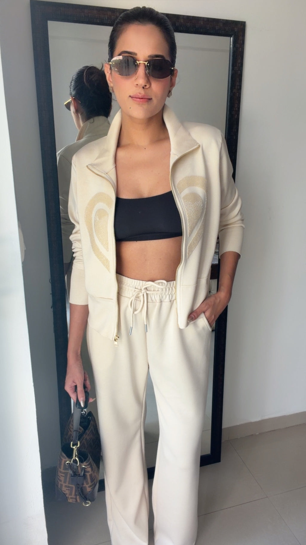 Heart Cutwork Fall Lounge Set