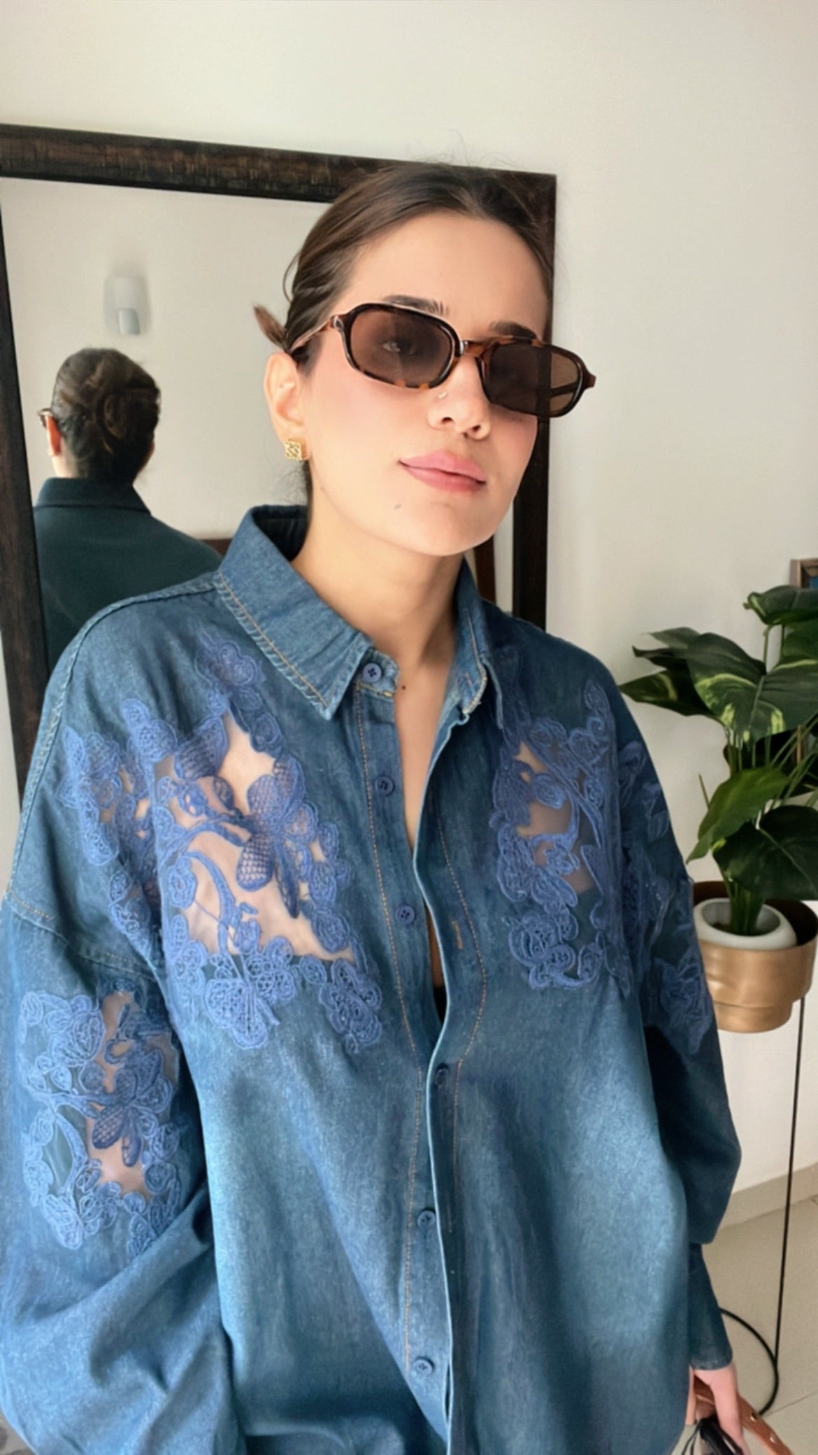 Denim Embroidered Shirt