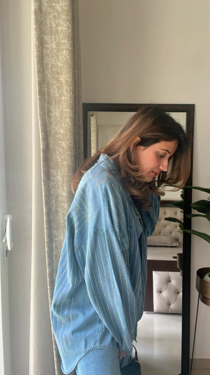 Swarovski Embedded Denim Shirt