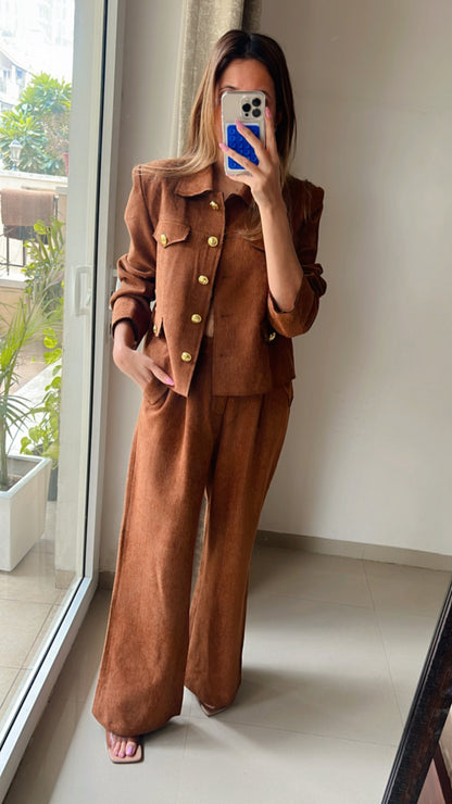 Suede Camel Fall Co-ord Set