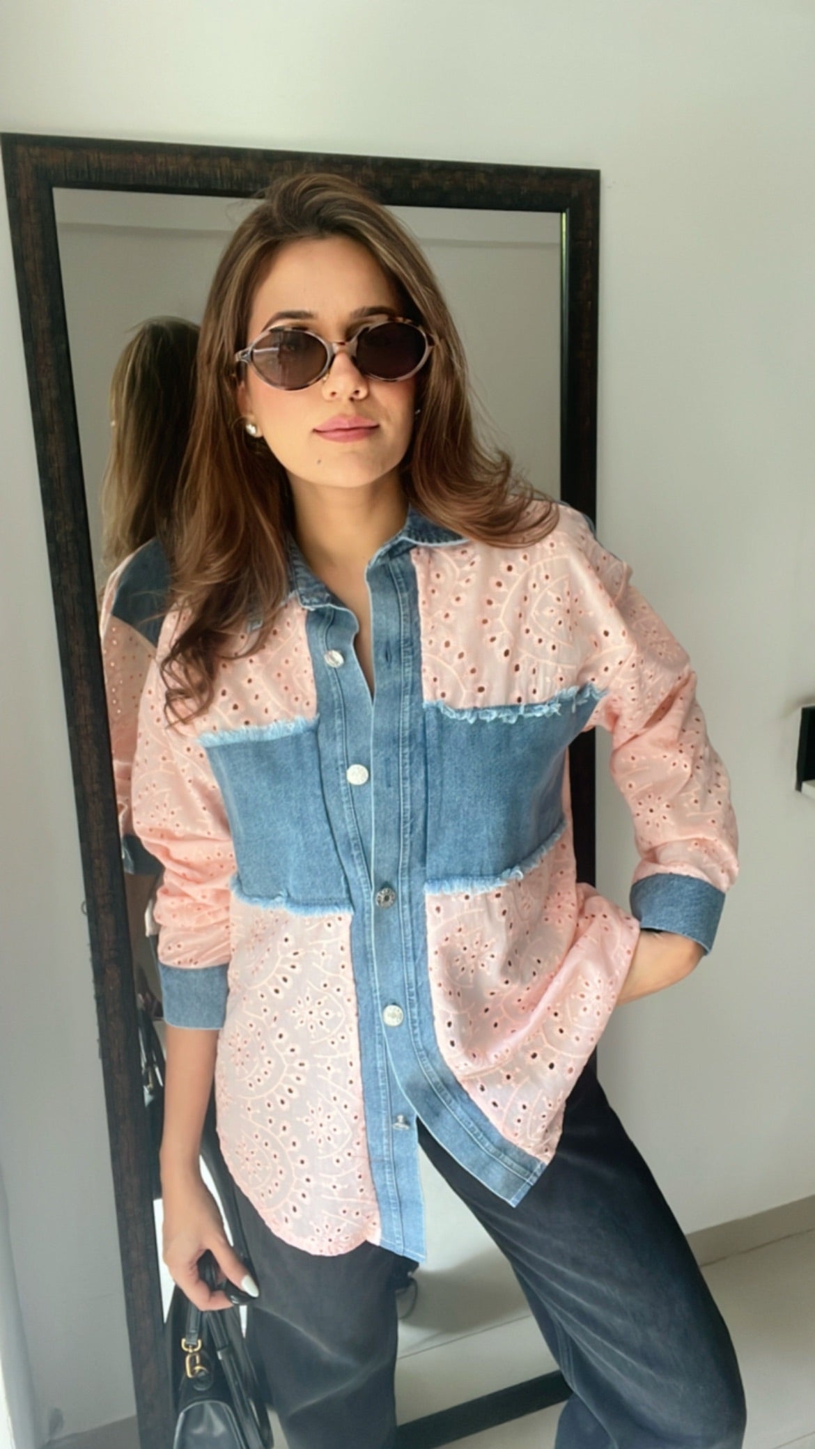 Denim Contrast Poplin Shirt