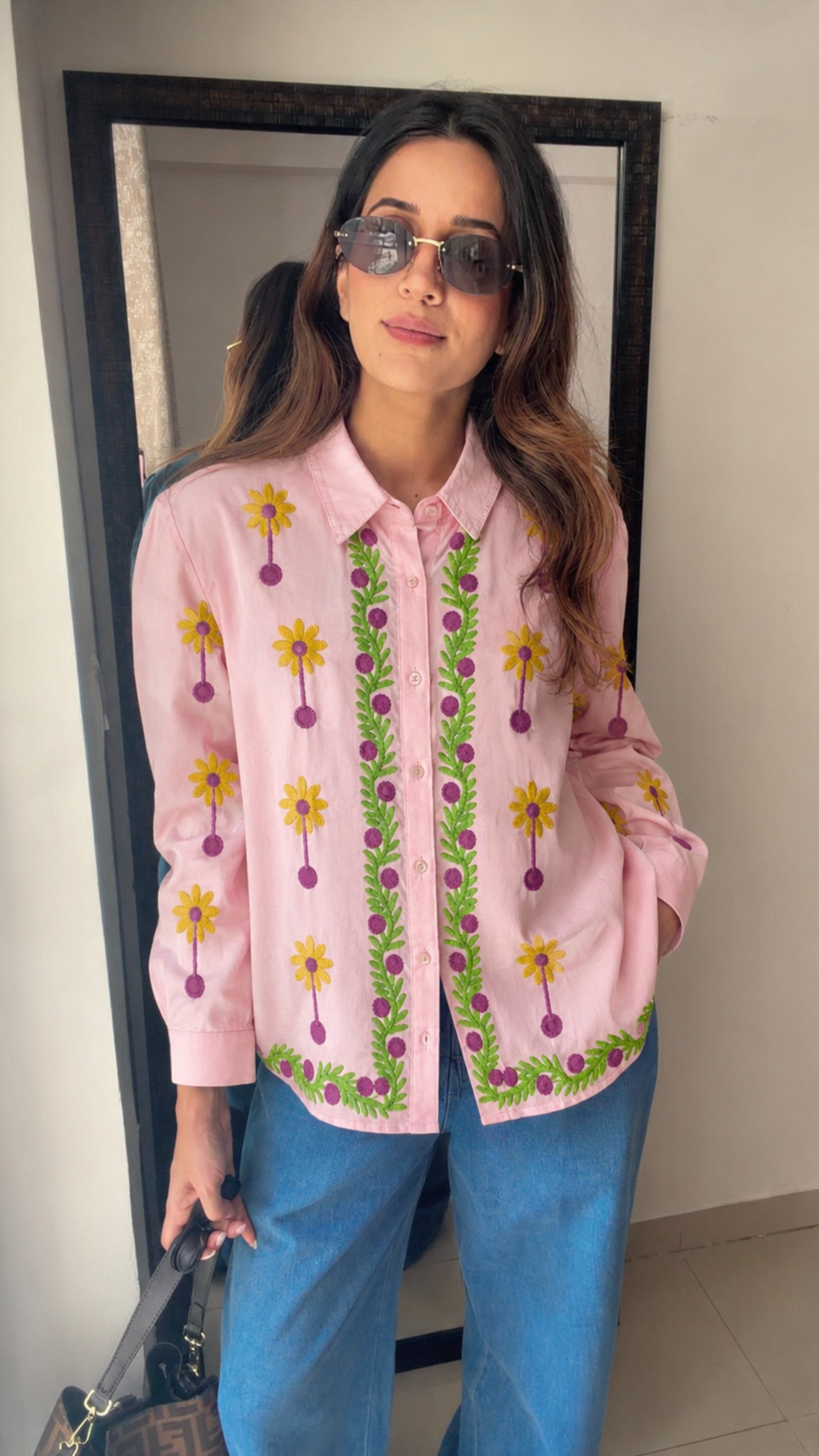 Floral Print Poplin Shirt