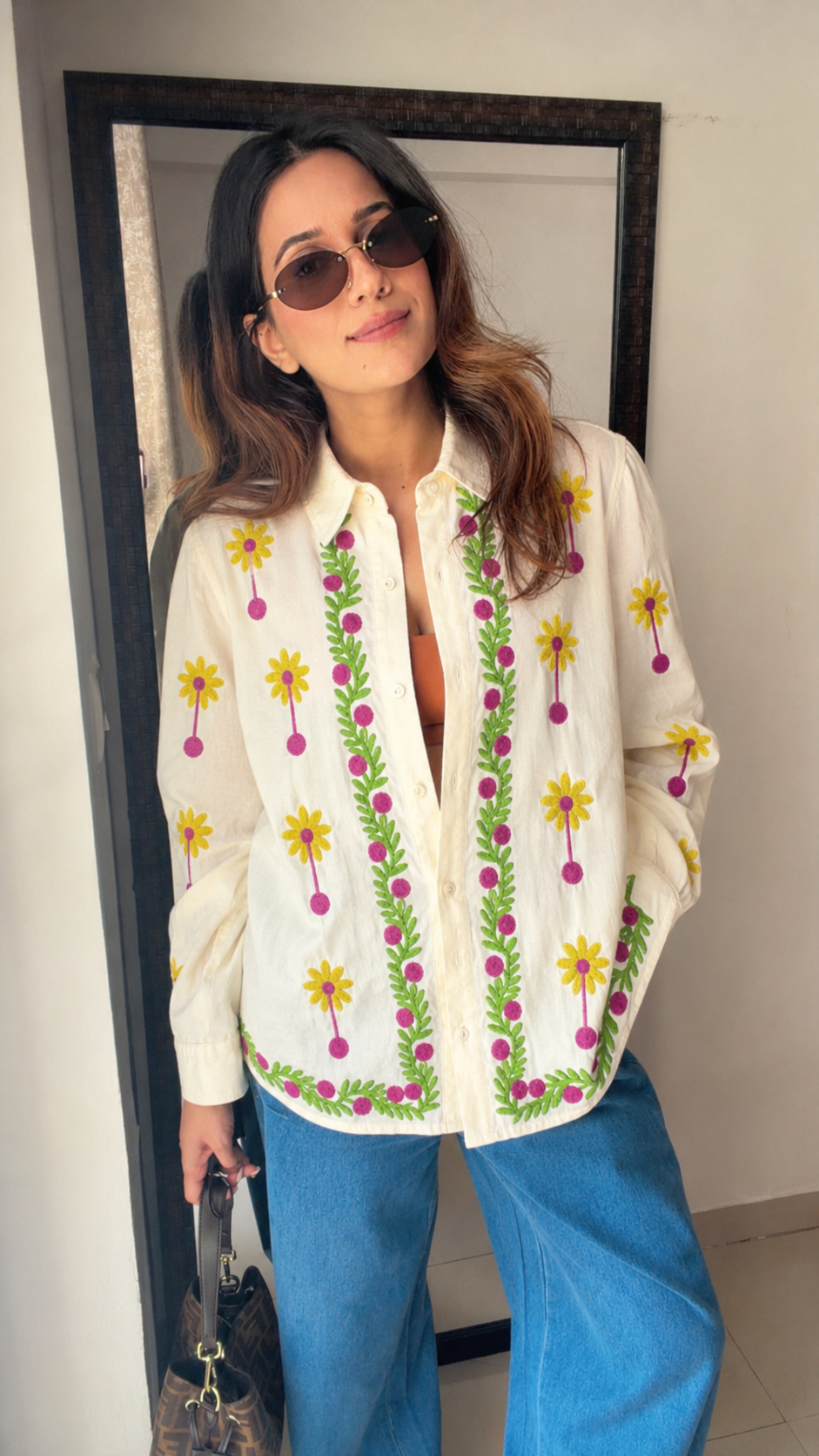 Floral Print Poplin Shirt