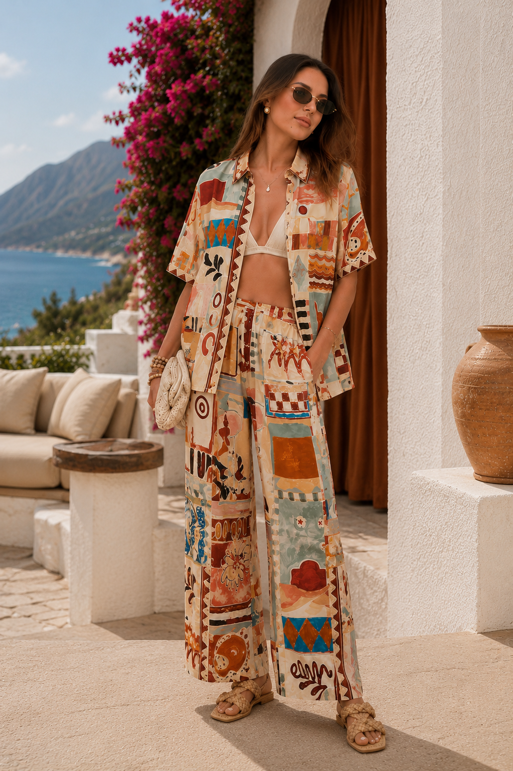 Mediterranean Mosaic Printed Co-Ord Set